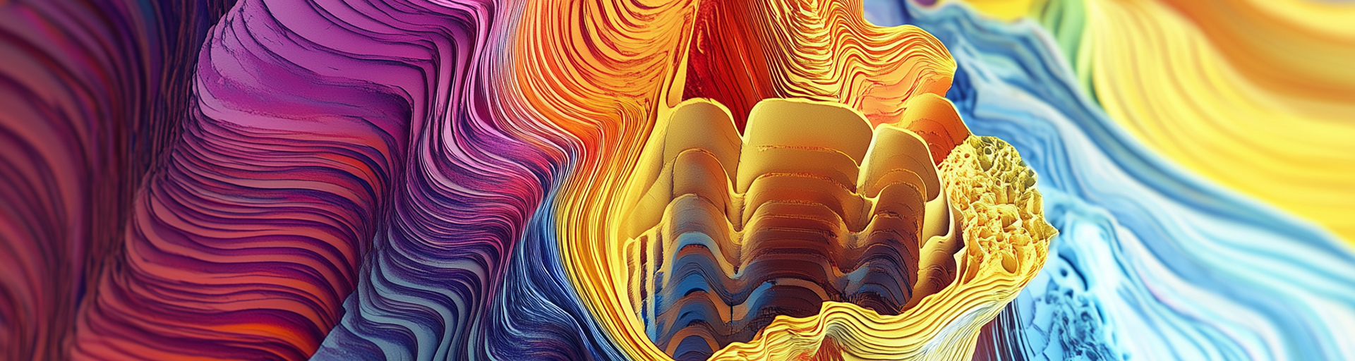An abstract swirl of bright colors